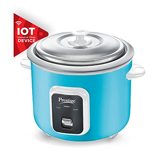 Prestige Delight Smart 1.8-2 Electric Rice Cooker (Blue,1.8 L Open Type, With Aluminium Cooking Pan -2U)