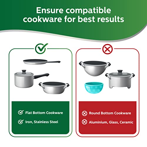 PHILIPS Viva Collection HD4938/01 2100-Watt Glass Induction Cooktop with Sensor Touch (Black)