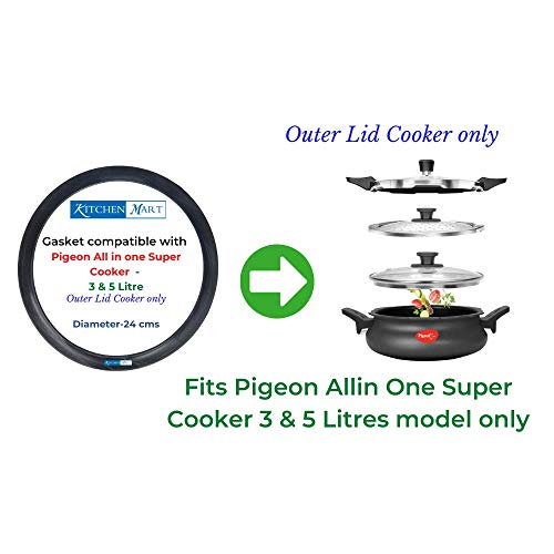 Kitchen Mart Gasket compatible with Pigeon All in one Super Pressure cooker 3 Litres & 5 Litres