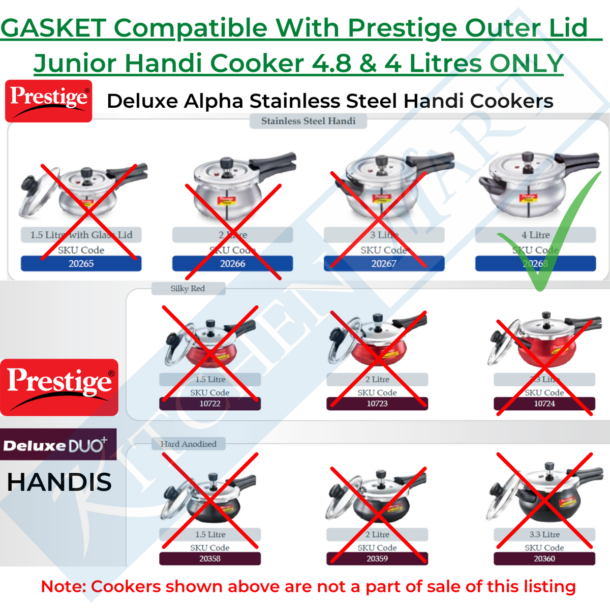 Kitchen Mart Gasket compatible with Prestige Handi Cooker Gasket