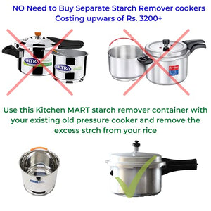 Kitchen Mart Premium Stainless Steel Starch Remover Container for Pressure Cooker (for 5 litres Cooker)