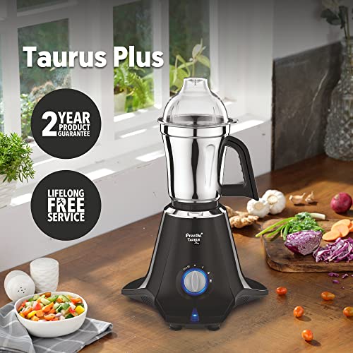 Preethi Taurus Plus MG-257 Mixer Grinder, 1000 Watt, Blue/Black 4 Jars