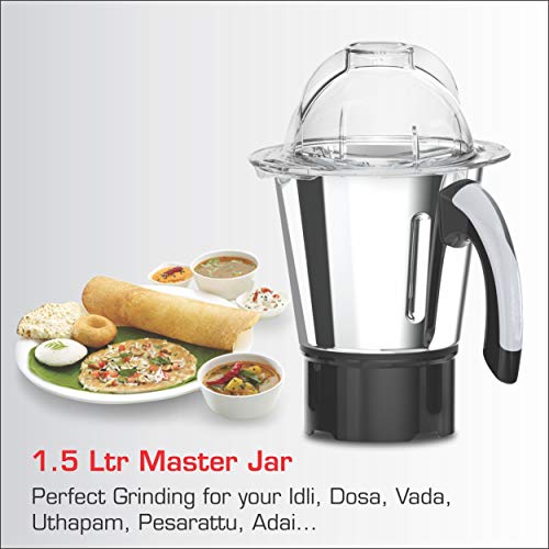 Vidiem Mixer Grinder 567 A Jumbo Mix Pro (Black) | 1000 Watts Mixer Grinder with 3 Leakproof Jars with self-lock for Wet & dry spices, chutneys & curries | 1 Year Warranty | Mixer grinder