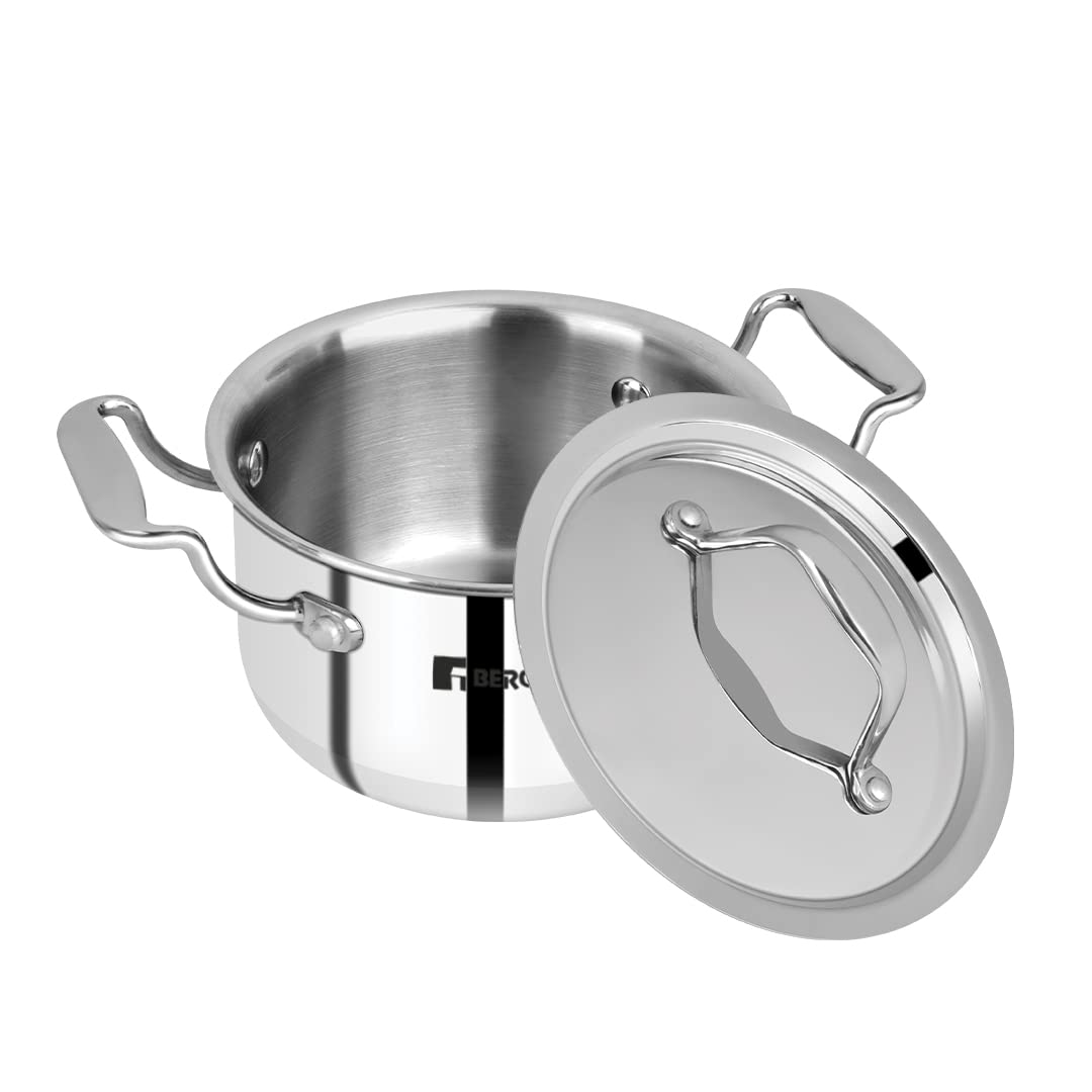 Bergner Argent Triply Stainless Steel Casserole with Lid