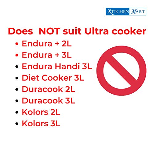 Kitchen Mart Gasket Compatible with Elgi Ultra Pressure cookers- Endura+ 3.5/4/4.5/5.5/6.5/8L and Endura Handi 5.5/6.5/8L & Diet Cooker 5.5/8L
