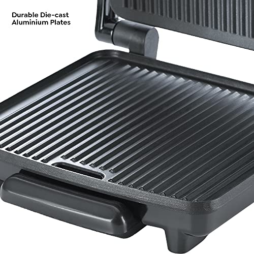 Prestige PEG 1.0 Electric Grill 1500 W with Detachable Oil Collector (Silver and Black)