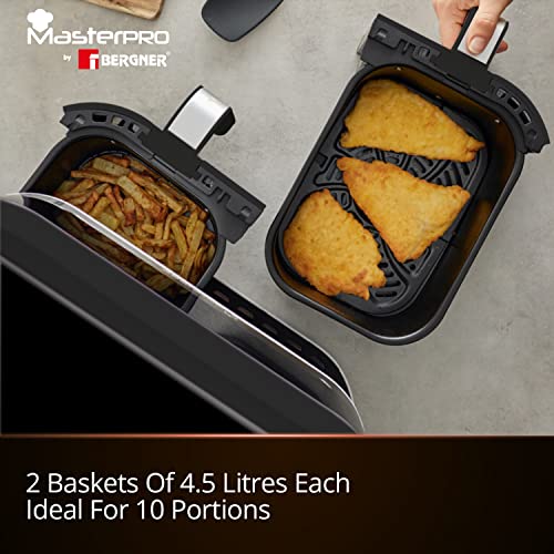 Dual Air Fryer 9L,2100W, Stainless Steel