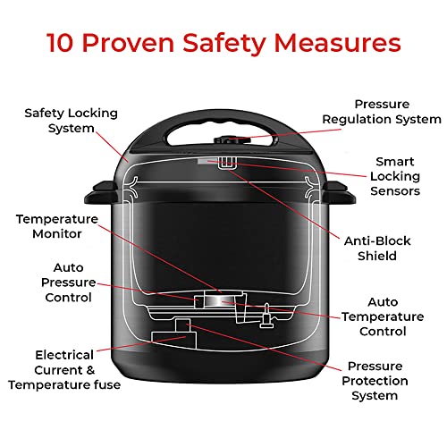 Instant Pot 6QT Essential, Stainless Steel 9-in-1 Electric Pressure Cooker, Rice Cooker 6QT Black)