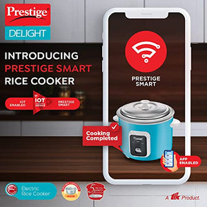 Prestige Delight Smart 1.8-2 Electric Rice Cooker (Blue,1.8 L Open Type, With Aluminium Cooking Pan -2U)