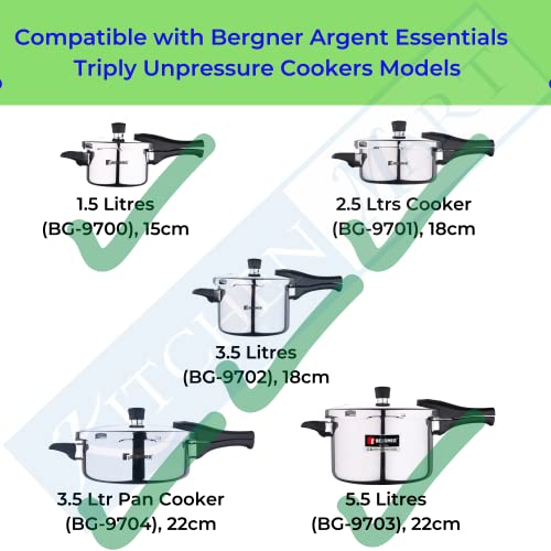 Kitchen Mart Spares Compatible with Bergner Argent Triply Pressure Cookers (Body Handle)