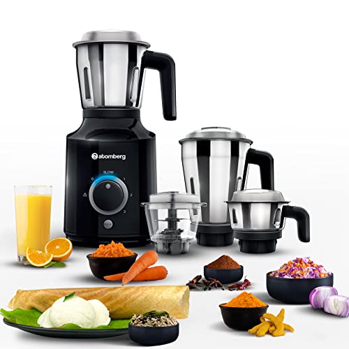Atomberg MG1 Mixer Grinder with Powerful BLDC Motor &amp; Slow Mode, 3 Jars and Chopper (Black)