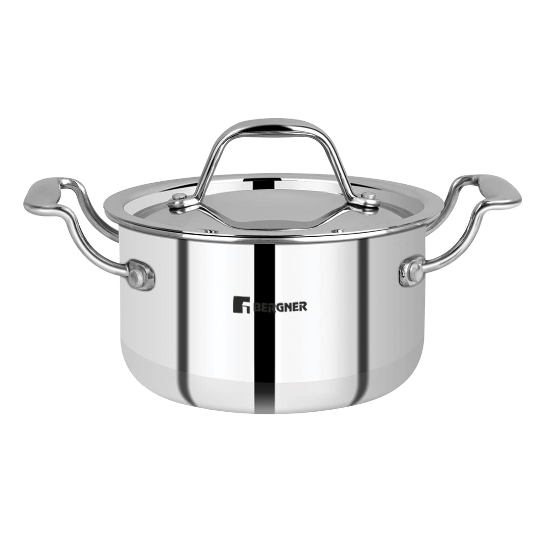 Bergner Argent Triply Stainless Steel Casserole with Lid