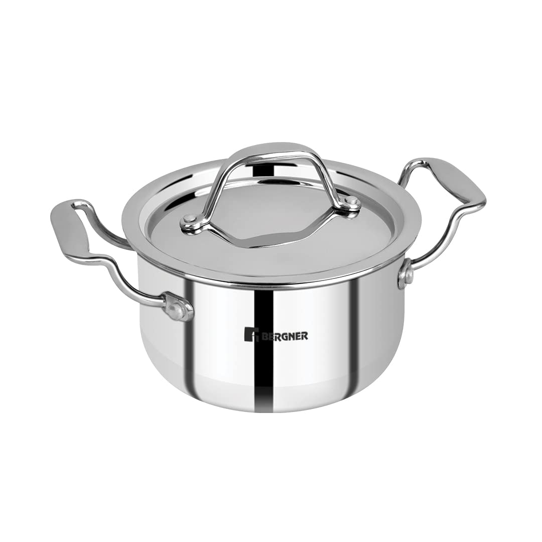 Bergner Argent Triply Stainless Steel Casserole with Lid