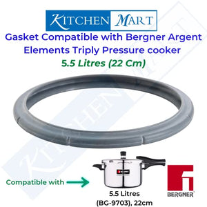Kitchen Mart Spares Compatible with Bergner Argent Triply Pressure Cookers (Gasket (For 5.5 & 3.5 Ltr Pan Cooker))