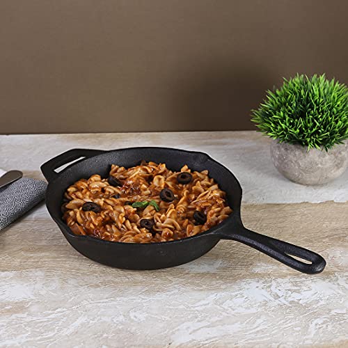 Wonderchef Forza Cast-Iron Fry Pan, Pre-Seasoned Cookware, Induction Friendly, 20cm, 3.8mm