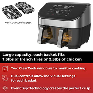 Instant Pot Vortex 8 Litre ClearCook Digital Air Fryer Touch Control Panel 360° EvenCrisp Technology Uses 95 % less Oil