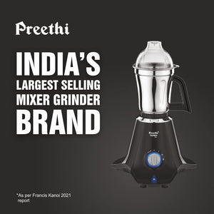 Preethi Taurus Pro MG-256 Mixer Grinder, 1000 watt, Black, 3 Jars
