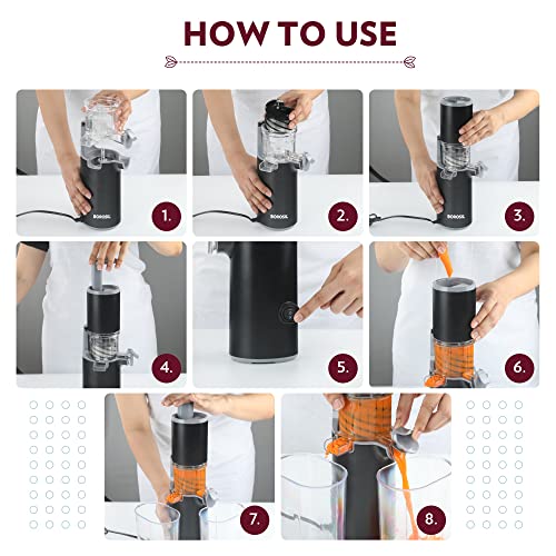 Borosil Easy Juice Cold Press Slow Juicer, Portable Slow Juicer, Compact Design, Less Oxidation, For Fresh Fruits & Vegetables, 130 W