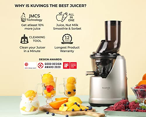 Kuvings B1700 Professional Cold Press Whole Slow Juicer with Smoothie & Sorbet Attachments Included