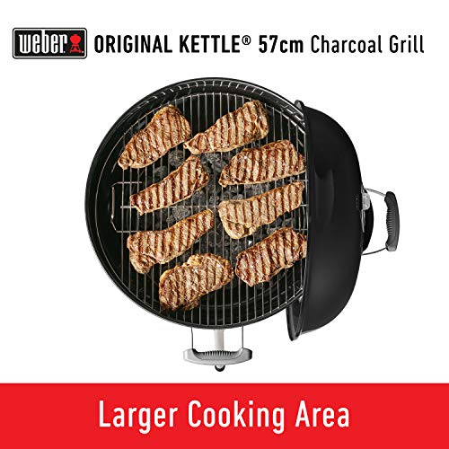 Weber 57CM ORlGINAL Kettle W/Therm BLK Asia Charcoal Grill (Black)
