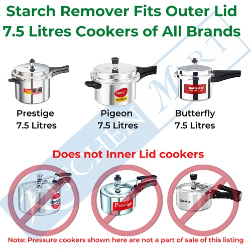 Kitchen Mart Premium Stainless Steel Starch Remover Container for Pressure Cooker (for 7.5 litres Cooker)