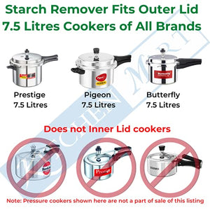Kitchen Mart Premium Stainless Steel Starch Remover Container for Pressure Cooker (for 7.5 litres Cooker)
