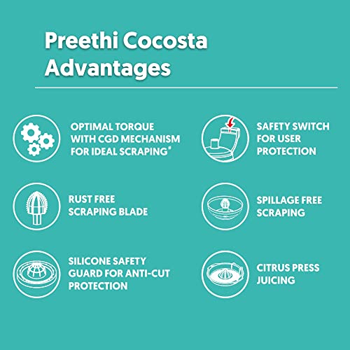 Preethi Cocosta KP001 Coconut Scraper & Citrus Juicer