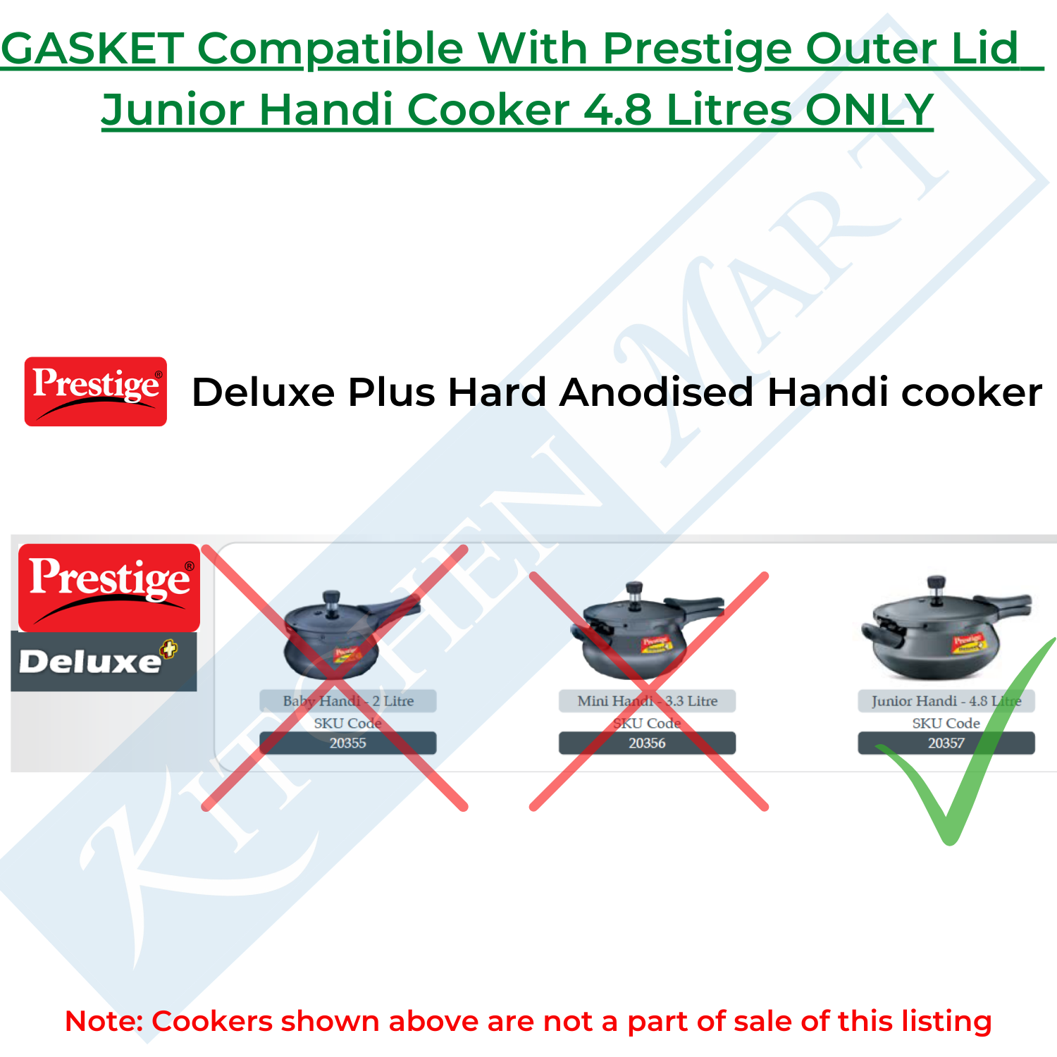 Kitchen Mart Gasket compatible with Prestige Handi Cooker Gasket
