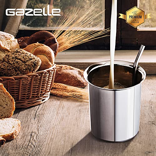 GAZELLE - Stainless Steel Glass with Straw for Kids | Sipper Glass with Straw 90s Kids' Favourite Cup | Steel Glass for Kids Water Milk Juice | Steel Sipper Straw Tumbler for Kids 250ml