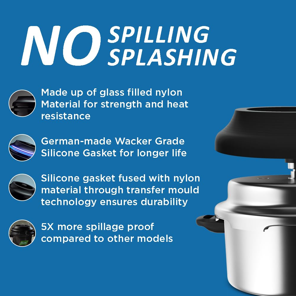 Prestige Svachh 20237 2Ltr Stainless Steel Outer Lid Pressure Cookers Toughened Glass Lid
