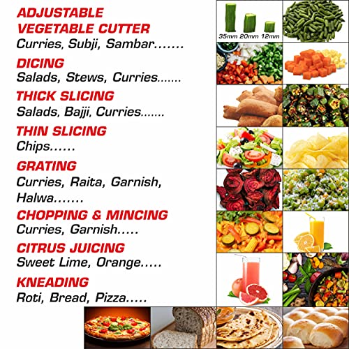 Vidiem MG 608 A Tusker 750 Watts Mixer Grinder with 4 Jars Kitchen Appliances