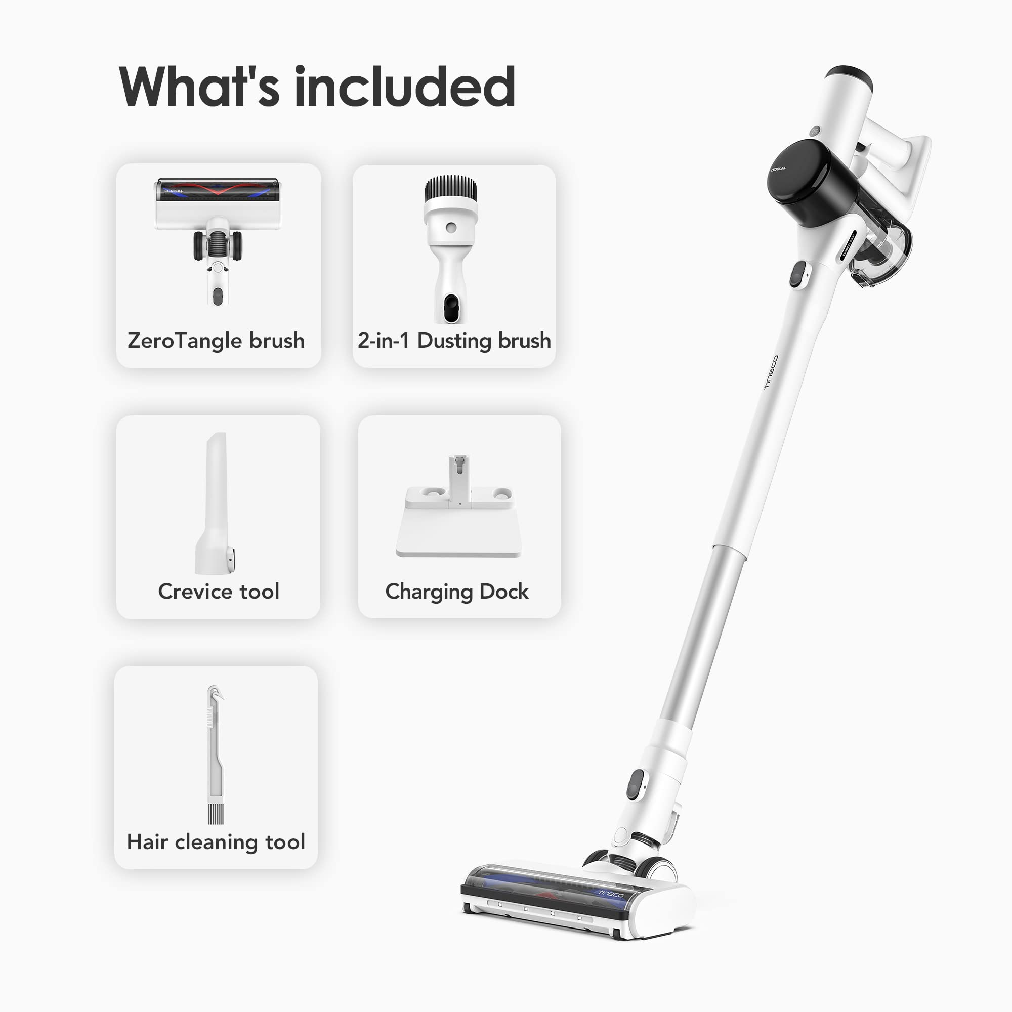 Tineco Pure ONE AIR Cordless Smart Vacuum Cleaner, Powerful Suction, Patented Pure Cyclone Technology, Ultra-Light Weight Hand Held Vacuum, Super-Quiet Cord Free Vacuum Cleaner