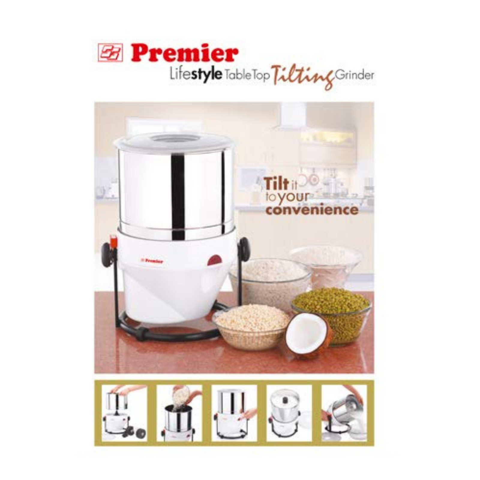 Premier Lifestyle Wet Grinder (Multicolor) 110 volts for use in USA & Canada Only