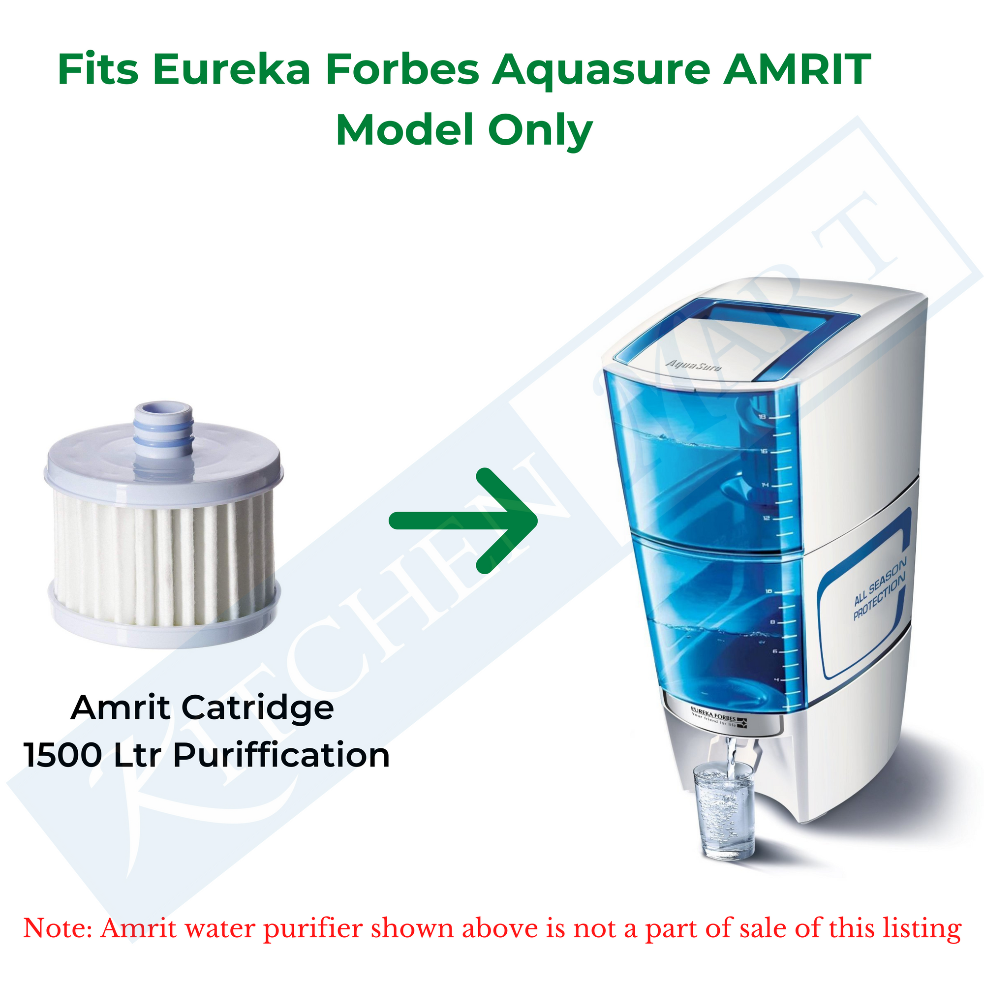Eureka Forbes Aquasure Amrit Cartridge (single Catridge) + Top Mesh