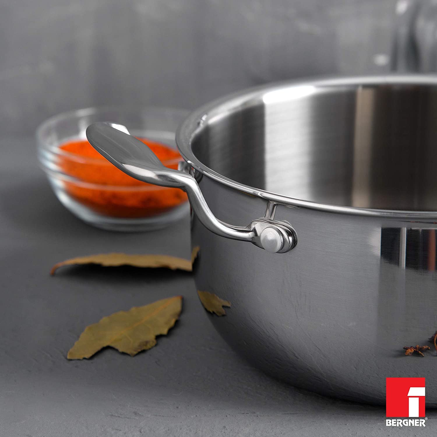 Bergner Hitech Prism Triply Stainless Steel Non Stick Casserole