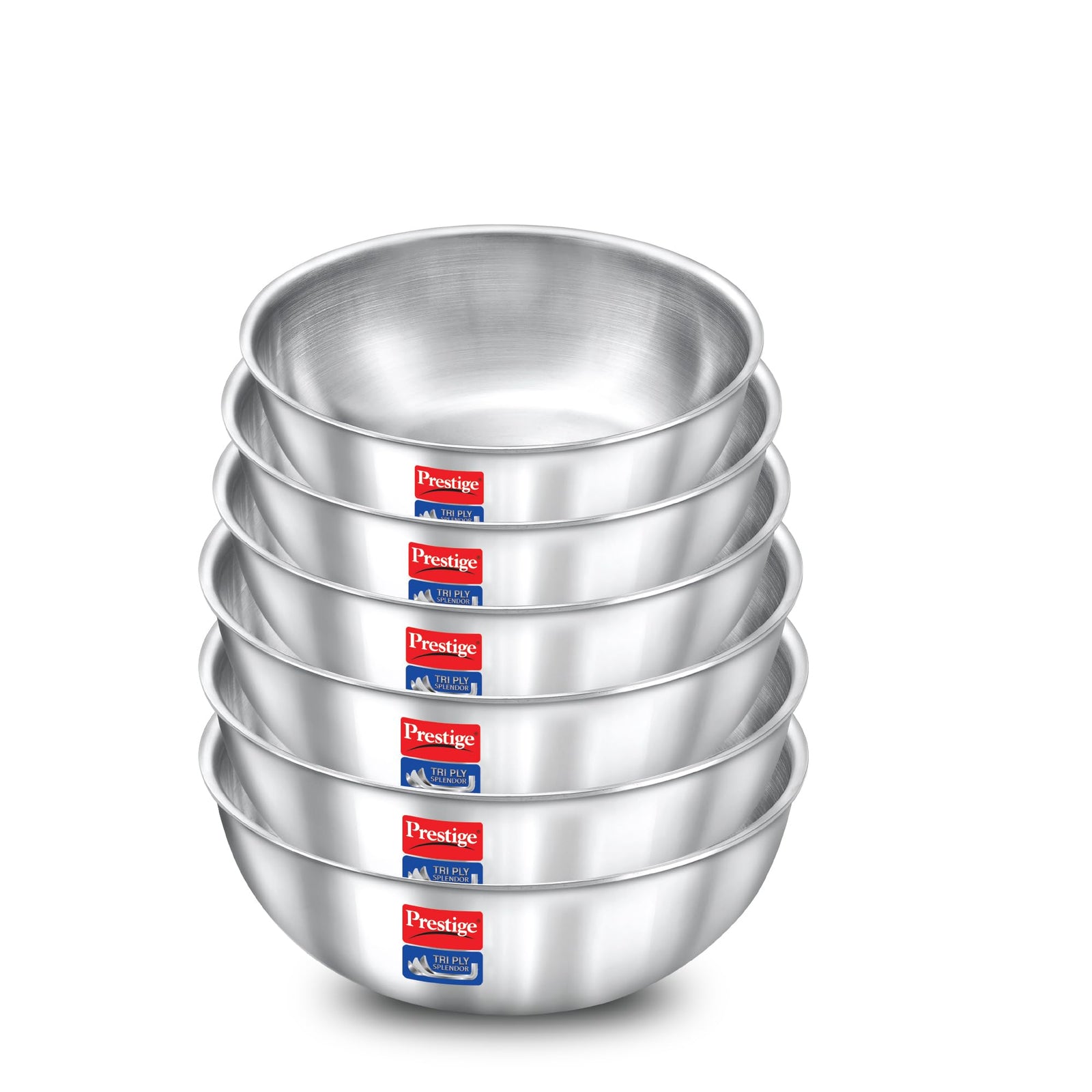 Prestige 6 PC Tri ply Tasla Kadai Set | 304 Food Grade Stainless Steel