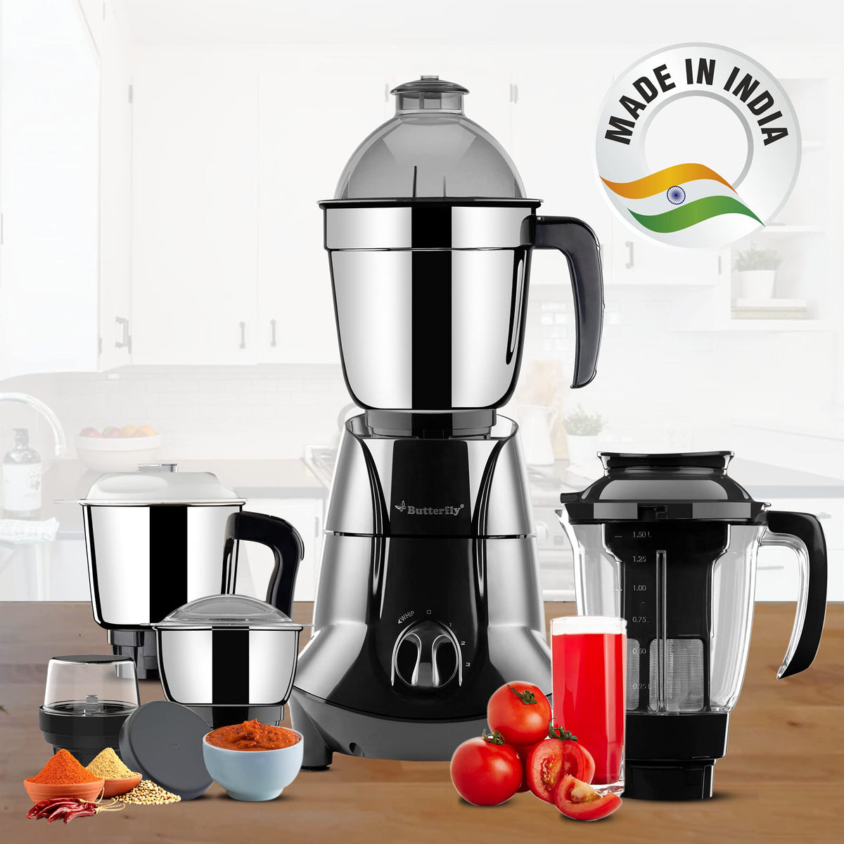 Butterfly Jet Elite Plus Mixer Grinder, 750W, 5 Jars