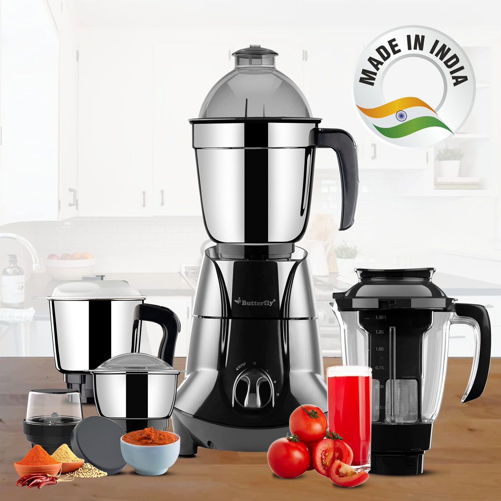 Butterfly Jet Elite Plus Mixer Grinder, 750W, 5 Jars