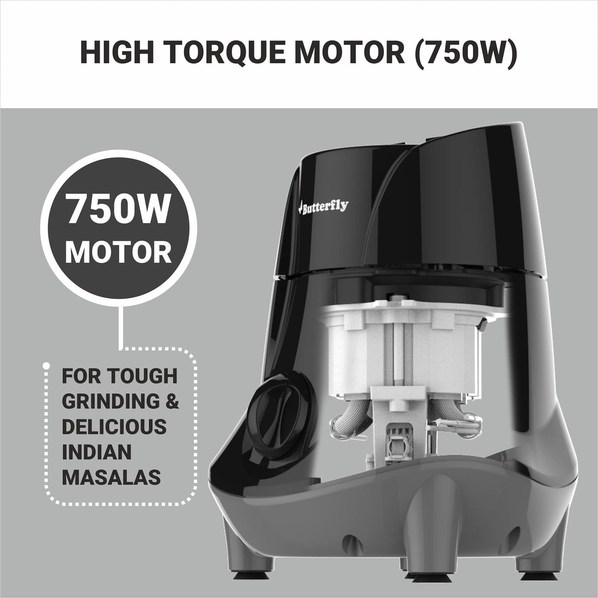 Butterfly Jet Elite Plus Mixer Grinder, 750W, 5 Jars