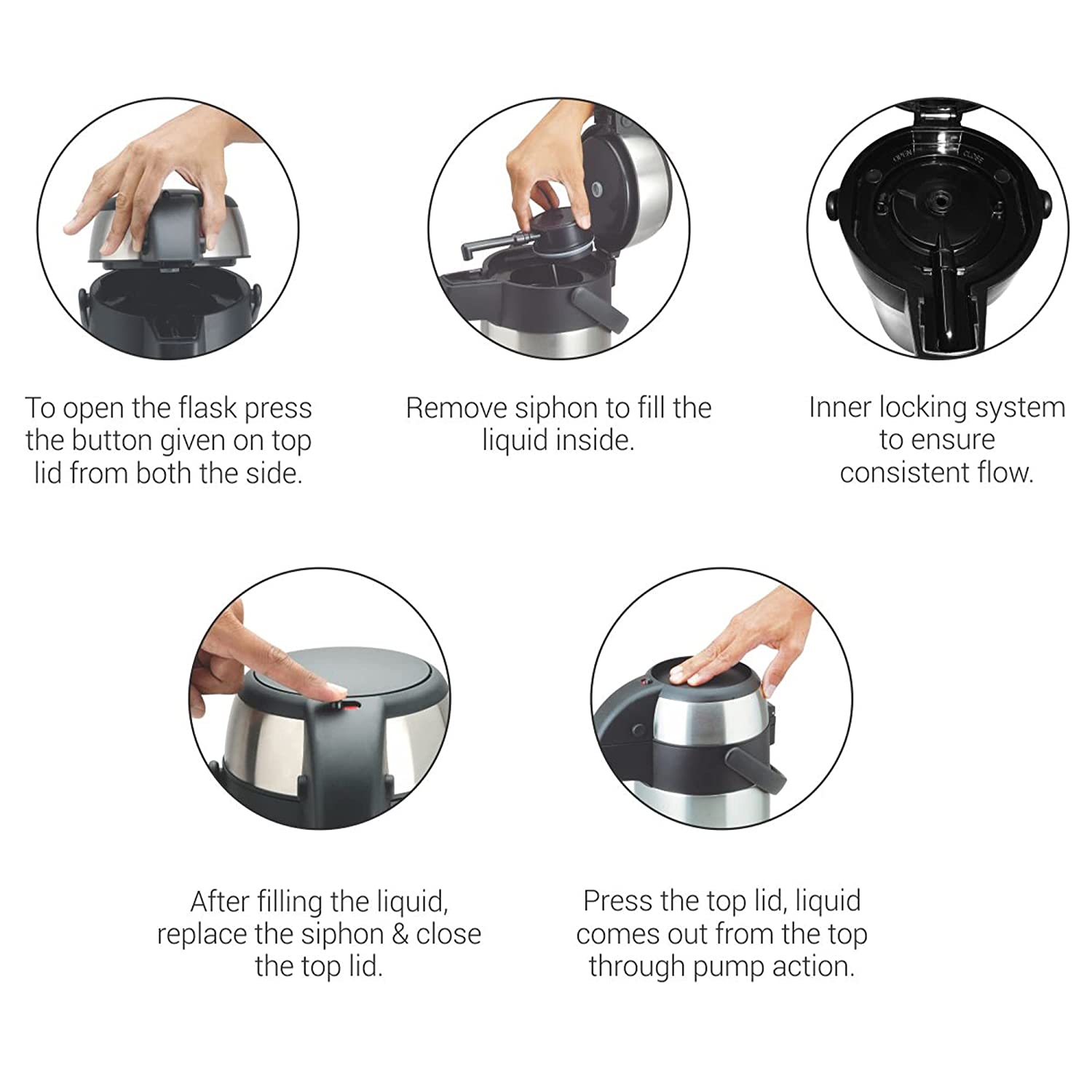 Milton Beverage Dispenser Vacuum Insulated Tea Coffee Server with Pump