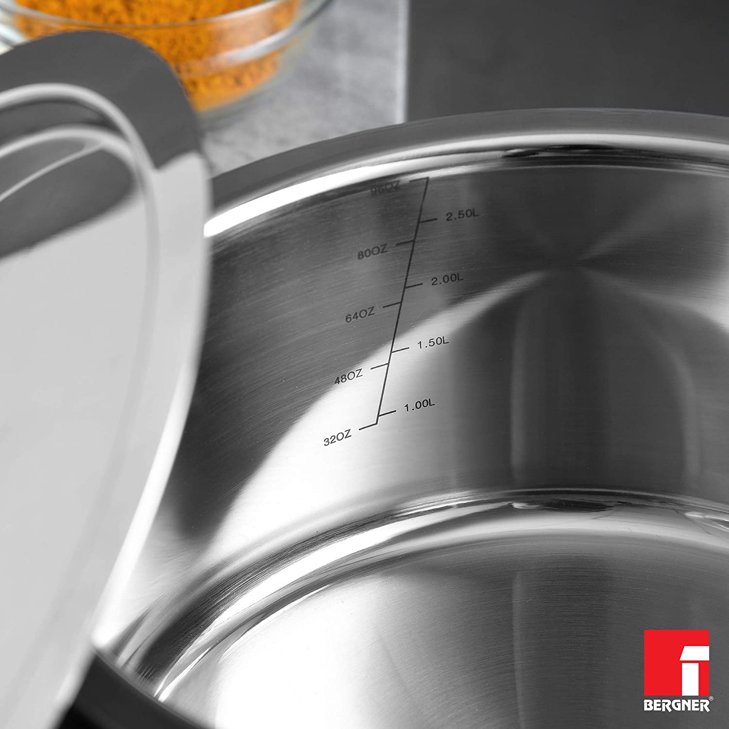 Bergner Argent Triply Stainless Steel Casserole with Lid