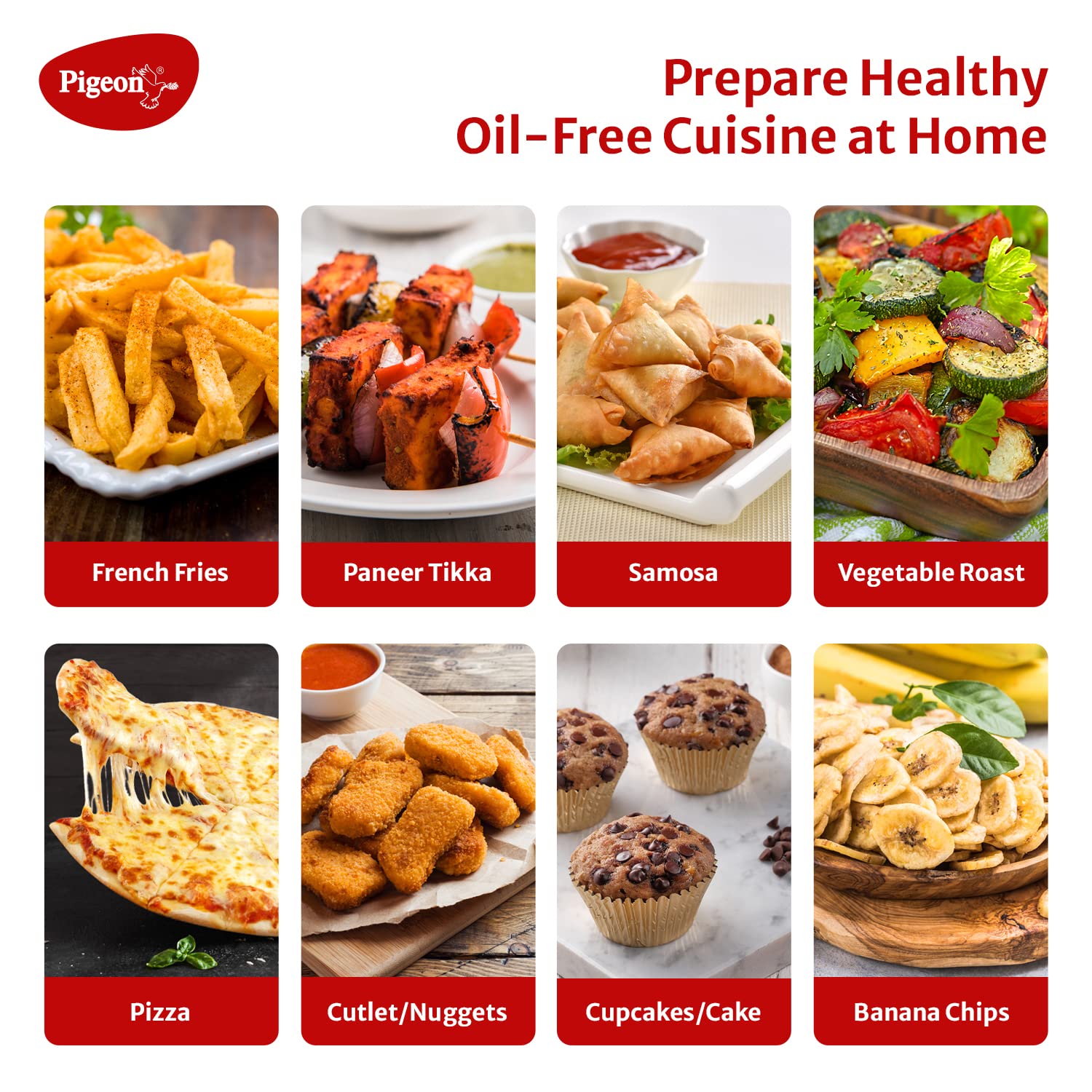 Pigeon Digital Air Fryer Pigeon Healthifry Digital Air Fryer, 360° High Speed Air Circulation Technology 1200 W, 4.2 L Basket