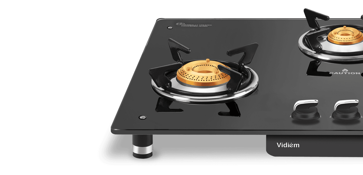 Vidiem Air Silver Glasstop 3 Burners, Manual Ignition