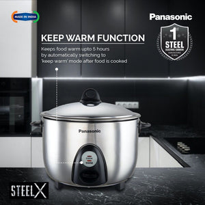 Panasonic Electric Rice Cooker SR-G18 (SUS), 1.8 Litre, With Triply container (Pack of 4 pcs)