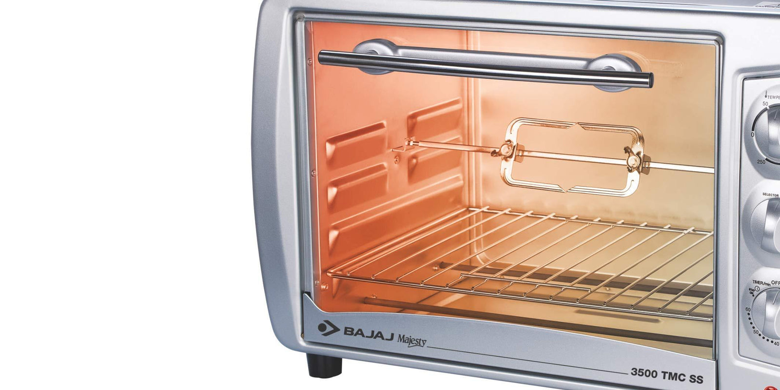 Bajaj 3500 TMCSS 35-Litre Oven Toaster Grill (Silver) - KITCHEN MART