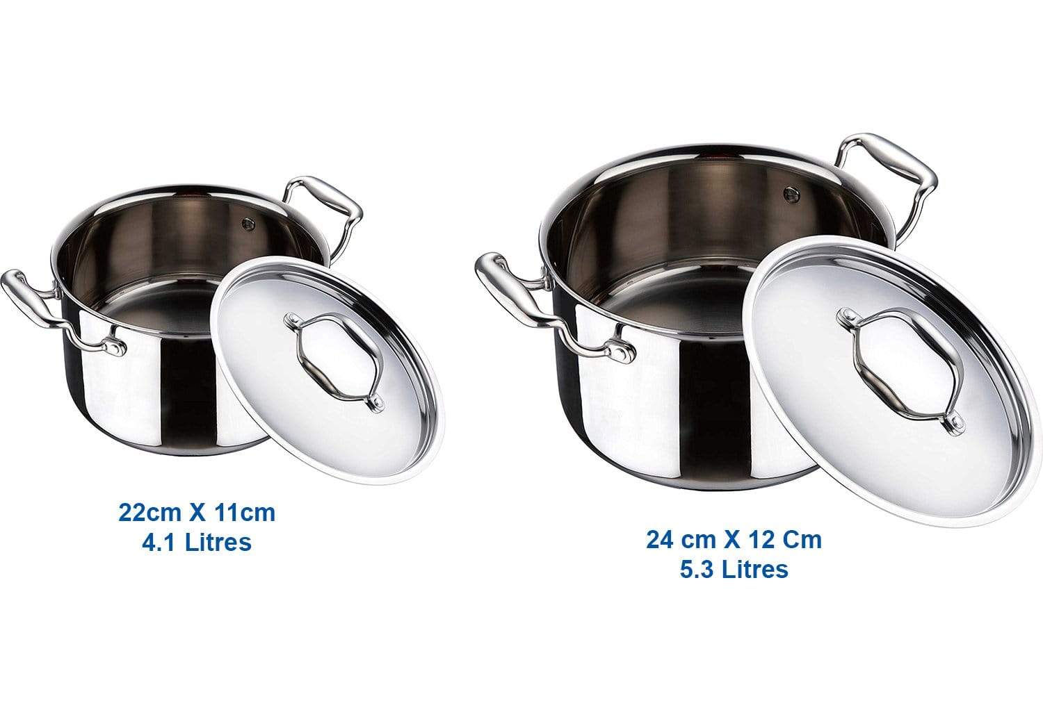 Bergner Argent Triply Stainless Steel Casserole with Lid (Combo Packs) - KITCHEN MART
