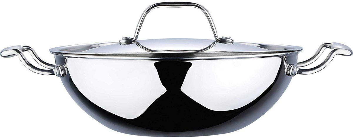 Bergner Argent Triply Stainless Steel Kadai - KITCHEN MART