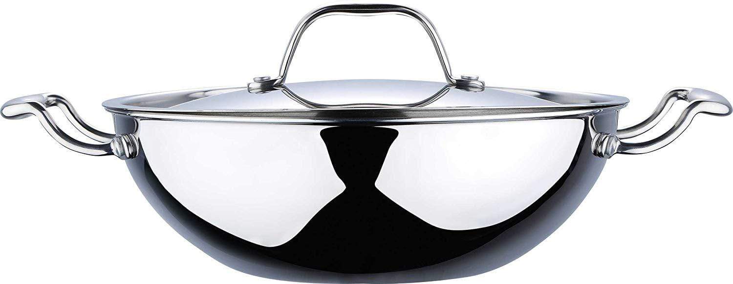 Bergner Argent Triply Stainless Steel Kadai - KITCHEN MART