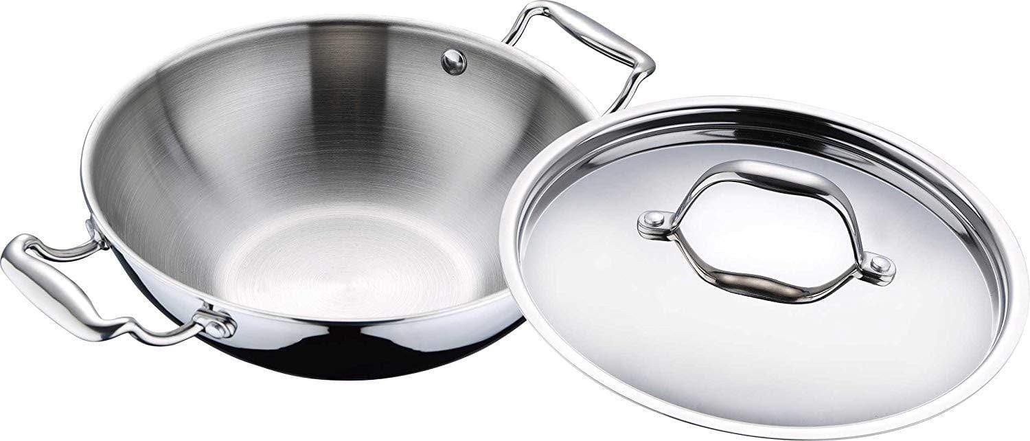 Bergner Argent Triply Stainless Steel Kadai - KITCHEN MART