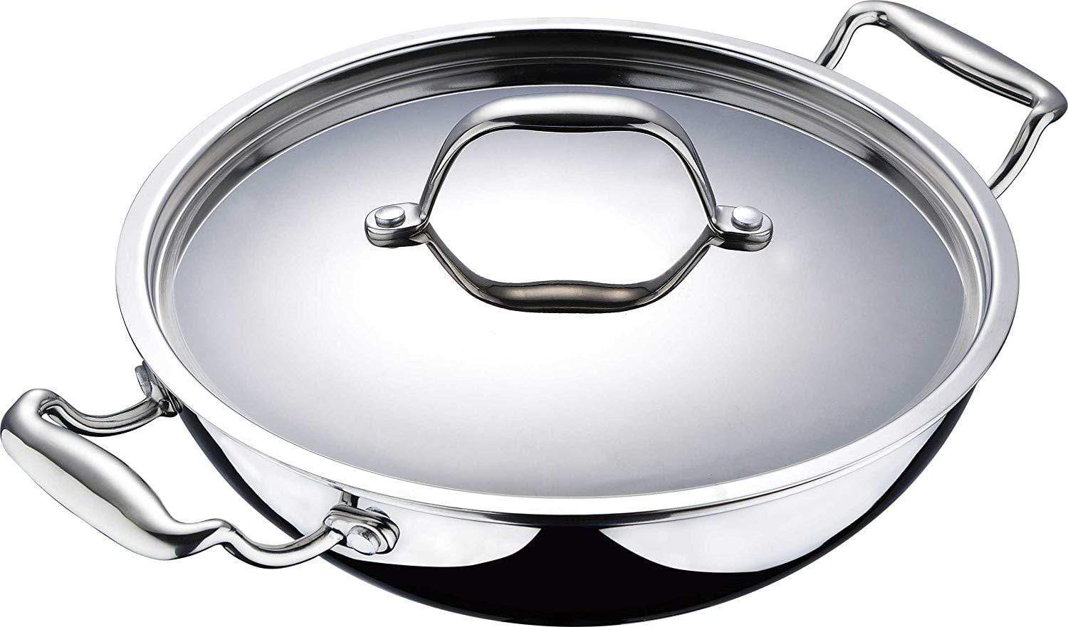 Bergner Argent Triply Stainless Steel Kadai - KITCHEN MART